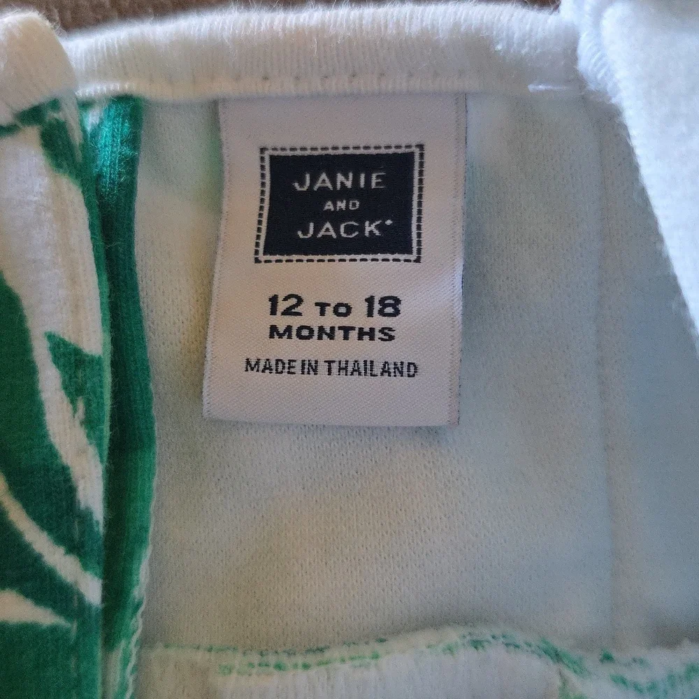 Janie And Jack Size 12-18‎ Months Palm Ponte Dress In Jungle Green Palm Print